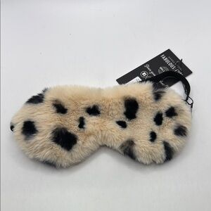 NWT Donna Salyers Fabulous Furs Wild Cheetah Leopard Tan Black Eye Sleeping Mask